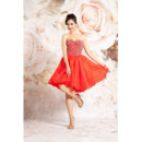 Custom A-Line Sweetheart Short Taffeta Beaded Homecoming Dresses