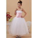 Affordable Ball Gown Spaghetti Straps Tulle First Communion Dresses