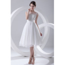 Custom A-Line Knee Length Chiffon Short Reception Wedding Dresses