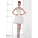 Affordable Casual A-Line Strapless Taffeta Short Beach Wedding Dresses