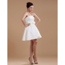 Affordable Custom Lace Strapless A-Line Short Beach Wedding Dresses