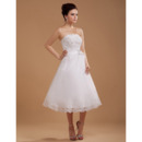 Affordable Casual A-Line Strapless Short Reception Wedding Dresses