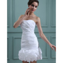 Inexpensive Sexy Sheath Ruched Sweetheart Short Beach Wedding Dresses