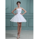 Affordable Custom One Shoulder Lace A-Line Short Beach Wedding Dresses