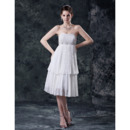 Custom Empire Chiffon Pleated Short Beach Wedding Dresses for Summer