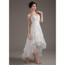 Discount High-Low Chiffon Spaghetti Straps Asymmetric Wedding Dresses