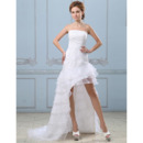 Discount Strapless High-Low Asymmetric Layered Petite Wedding Dresses