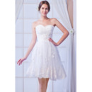 Affordable Elegant Sweetheart Organza Short Beach Wedding Dresses