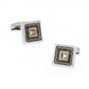 Elegant Brown Square Tuxedo Shirt Cufflinks for Wedding/ Business