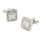 Square White Swarovski Mens' Cufflinks for Party/ Wedding/ Business