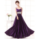 Affordable Custom Satin Straps Sleeveless Floor Length Evening Dresses