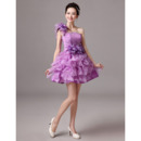 Discount Cute A-Line One Shoulder Short Homecoming/ Party Dresses