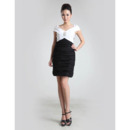 Discount Column V-Neck Ruched Satin Short Homecoming/ Party Dresses