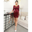Inexpensive Sexy Sheath Short Homecoming/ Party Dresses with Sleeves