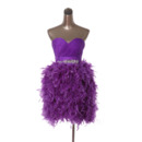 Inexpensive Ball Gown Sweetheart Short Feather Homecoming Dresses