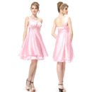 Inexpensive Stylish One Shoulder Short Satin Homecoming/ Party Dresses