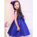 Custom Empire Sleeveless Short Satin Little Girls Holiday Dresses