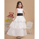 Inexpensive Ball Gown Ankle Length Taffeta First Communion Dresses