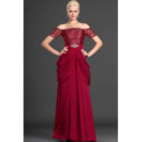 Discount Off-the-shoulder Lace Chiffon Mother of the Bride Dresses