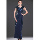 Custom Sheath V-Neck Long Chiffon Mother of the Bride Dresses