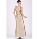 Affordable Floor Length Satin Mother of the Bride Dresses with Jackets