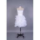 Custom Ball Gown Sweetheart Bubble Skirt Short Wedding Dresses
