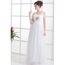 Affordable Elegant Empire Floor Length Chiffon Tulle Wedding Dresses