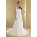 Elegant A-Line One Shoulder Court Train Chiffon Wedding Dresses