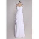 Vintage One Shoulder Column Chiffon Floor Length Wedding Dresses