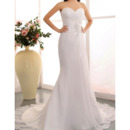 New Sheath Sweetheart Chapel Train Chiffon Wedding Dresses