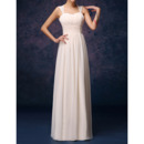 Column Straps Floor Length Chiffon Bridesmaid Dresses