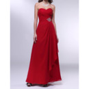 Affordable A-Line Sweetheart Floor Length Chiffon Evening Dresses