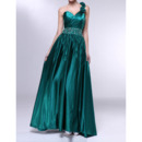 One Shoulder Floor Length Charmeuse Evening Dresses