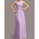 Affordable Formal Sheath Bateau Floor Length Chiffon Evening Dresses