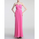 Formal Column Strapless Floor Length Chiffon Evening Dresses