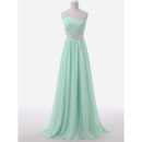 Custom A-Line Sweetheart Sleeveless Floor Length Chiffon Evening Dress
