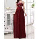 Inexpensive Strapless Sleeveless Floor Length Chiffon Evening Dresses