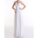 Custom Empire Scoop Sleeveless Floor Length Chiffon Evening Dresses