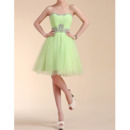 Custom A-Line Sweetheart Short Satin Tulle Homecoming Dresses