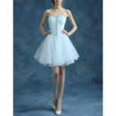 Cute A-Line Sweetheart Short Tulle Taffeta Homecoming Dresses