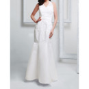 Discount Trumpet Halter Sleeveless Floor Length Satin Wedding Dresses