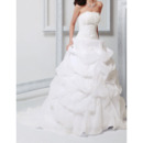 Custom Ball Gown Strapless Floor Length Organza Wedding Dresses