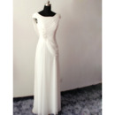 Custom Elegant Sheath Sleeveless Floor Length Chiffon Wedding Dresses