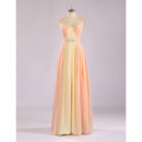 Custom Sweetheart Floor Length Chiffon Multicolor Evening Dresses