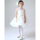 Lovely A-Line Short Satin Organza Girl First Communion Dresses