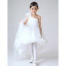 Beautiful One Shoulder High-Low Girls First Communion Dresses