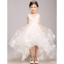 Spaghetti Straps High-Low Girls First Communion Dresses