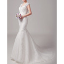 Mermaid Sleeveless Court Train Lace Wedding Dresses