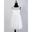 Summer Empire Sleeveless Lace Short Reception Wedding Dresses