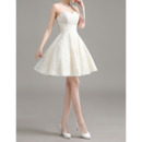 Casual A-Line Sweetheart Sleeveless Short Lace Wedding Dresses